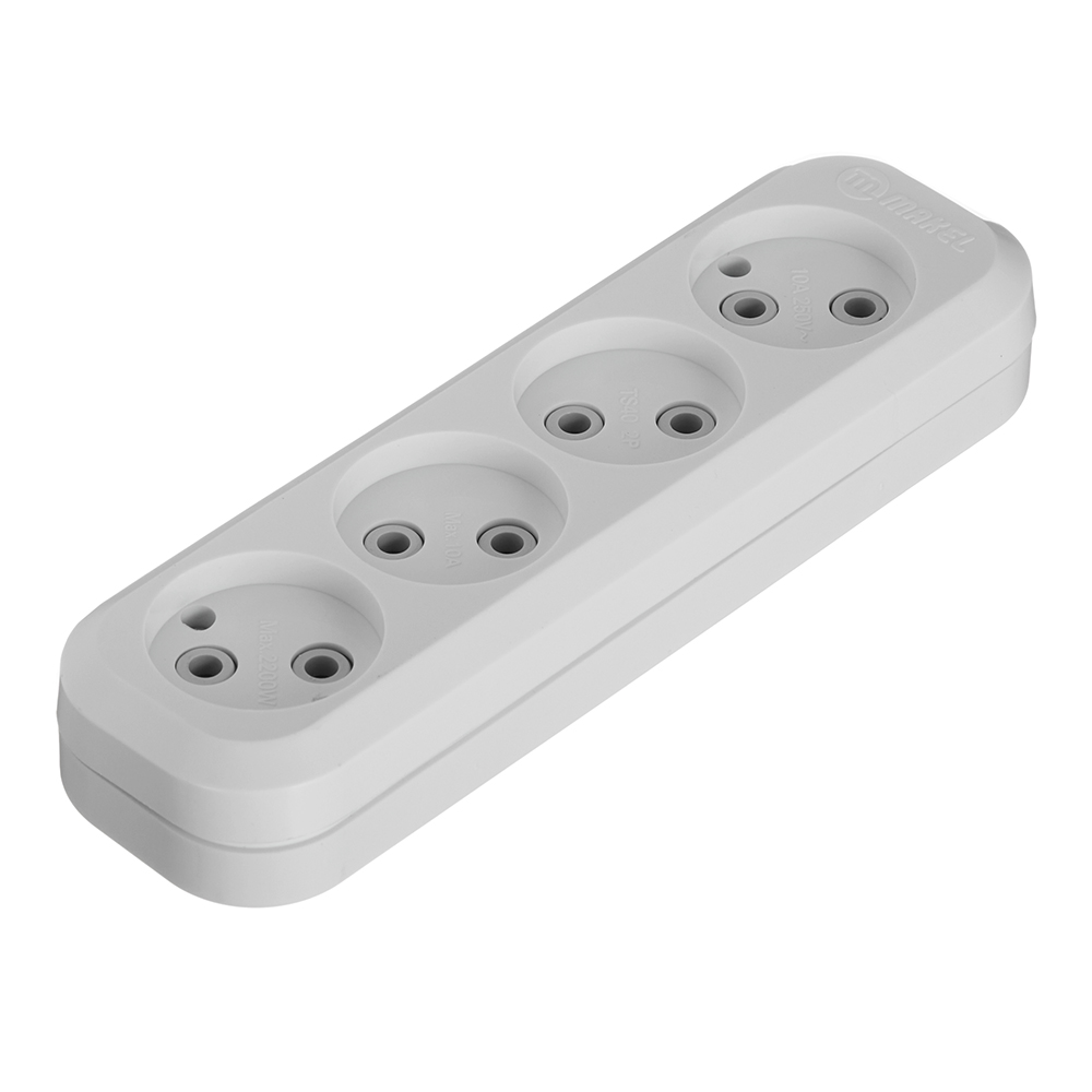 original-30077.jpg Колодка электрическая 4 розетки Makel 10 А 250 В 2,2 кВт белая (MGP141) — изображение 1