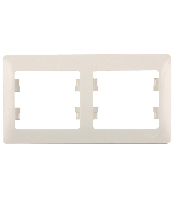 original-30264.jpg Рамка Systeme Electric Glossa двухместная бежевая (GSL000202) — изображение 1