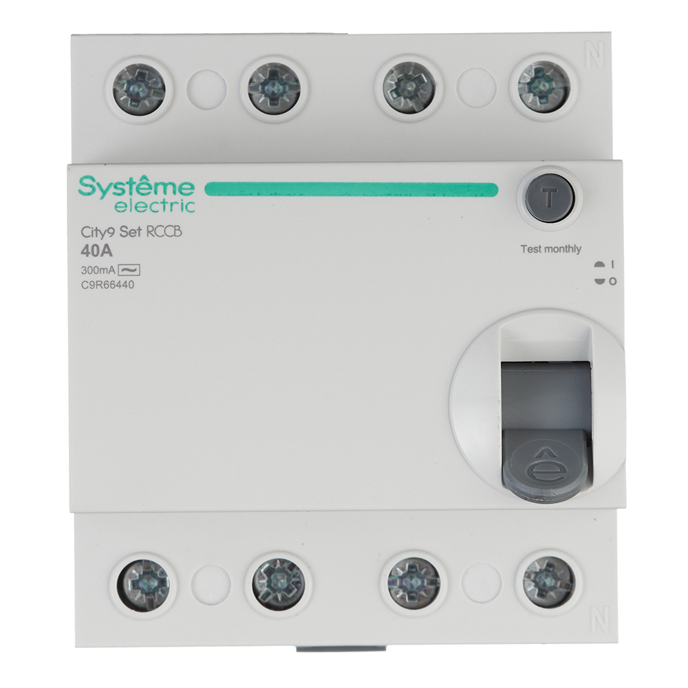 original-30575.jpg УЗО Systeme Electric City9 Set ВДТ 40А 3P+N тип AC 300 мА 6 кА (C9R66440) — изображение 1