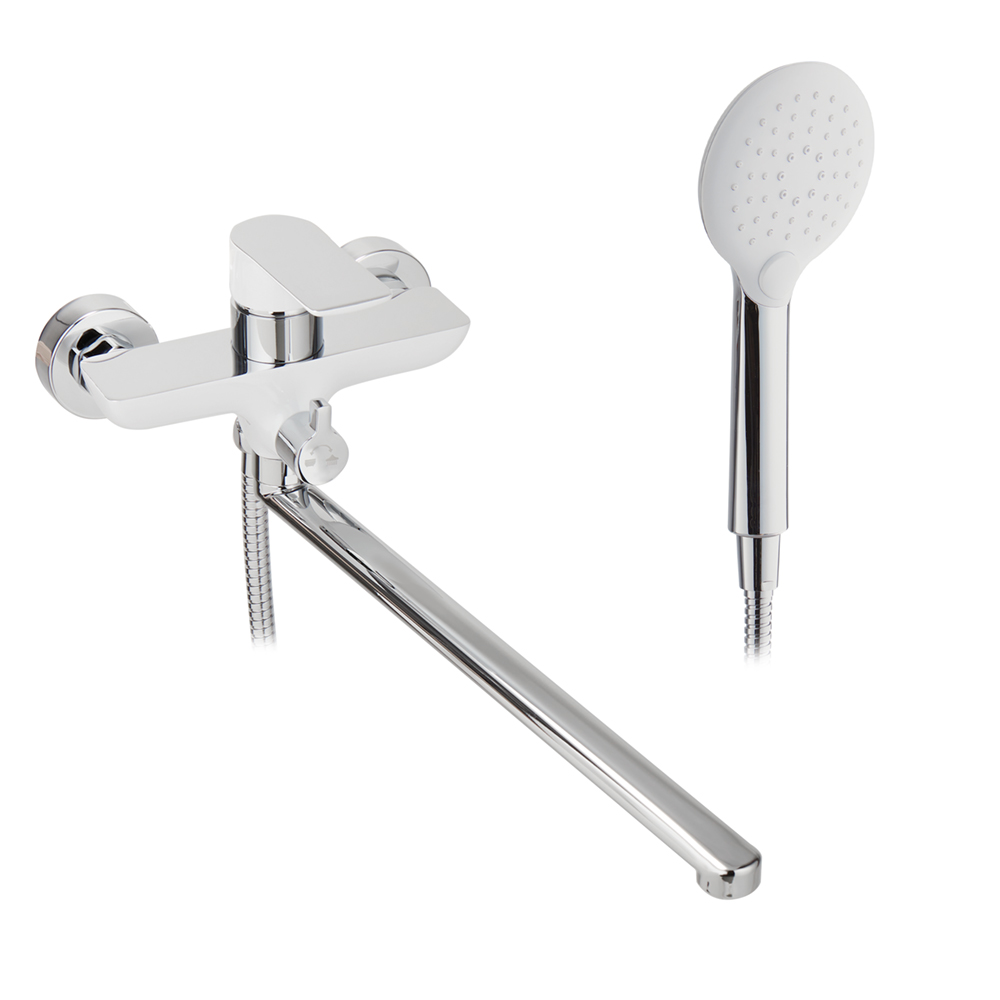 original-30594.jpg Смеситель для ванны Lavelly White Modern хром/белый однорычажный с длинным изливом с лейкой (623748) — изображение 1