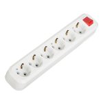 Колодка электрическая 6 розеток Makel 16 А 250 В 2,2 кВт с выключателем белая (MGP231)