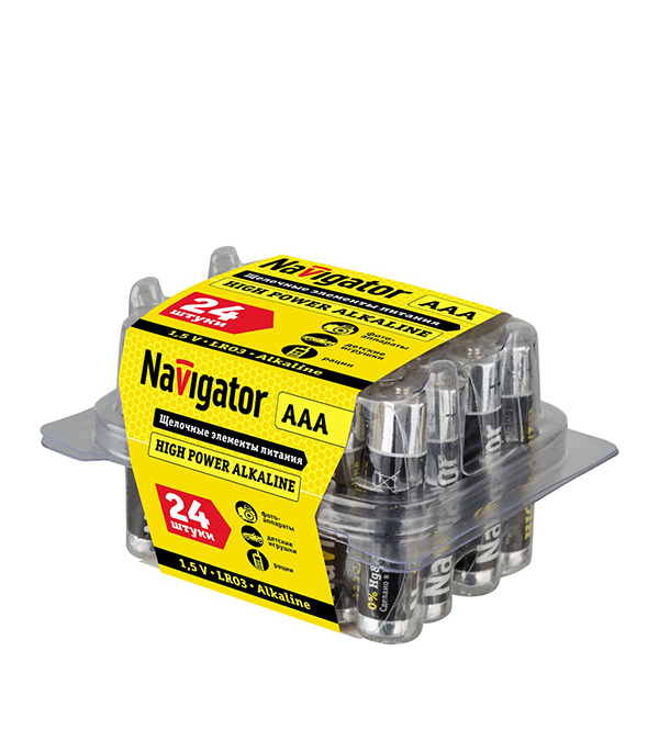 original-3121.jpg Батарейка Navigator AAA мизинчиковая LR03 1,5 В (24 шт.) — изображение 1