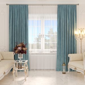 Штора бархат серо-голубая 180х275 см Legrand Бархат (58091929)