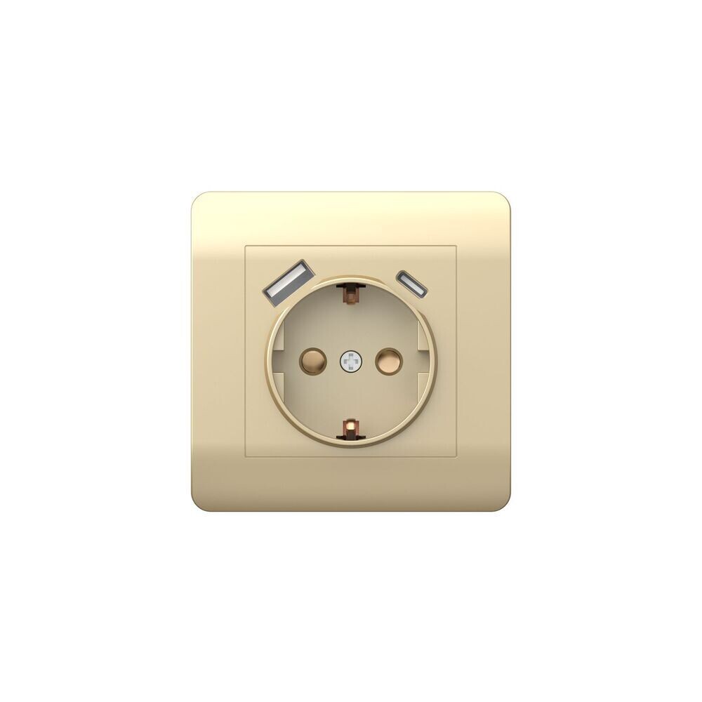 original-3142.jpg Розетка USB Chint NEW3-E встраиваемая шампань USB-A/ Type-C (431453) — изображение 1