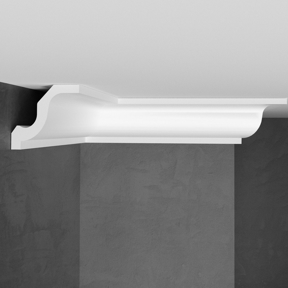 original-31451.jpg Плинтус потолочный из экополимера ударопрочный 55х52х2000 мм Stenopol C7108 — изображение 1