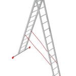 Лестница алюминиевая трансформер двухсекционная 12 ступеней Новая высота бытовая