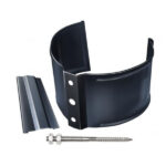 Кронштейн хомут труб Grand Line металлический на кирпичную стену d90 мм графитовый серый RAL 7024 с крепежом