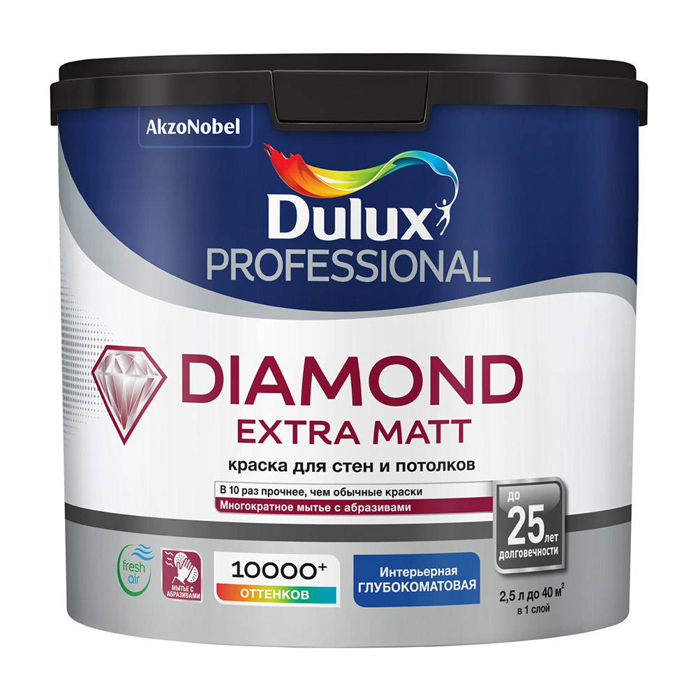 original-32276.jpg Краска моющаяся Dulux/Luxium Diamond Extra Matt база BС бесцветная 2,5 л — изображение 1
