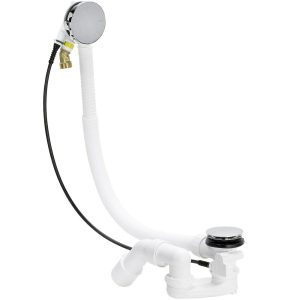 Сифон для ванны Viega Simplex Trio 1 1/2x50 мм регулируемый полуавтомат с выпуском d70 мм с переливом с соединением 40/50 мм (728014)