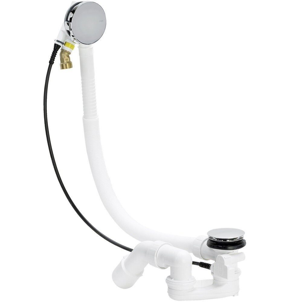 original-3232.jpg Сифон для ванны Viega Simplex Trio 1 1/2x50 мм регулируемый полуавтомат с выпуском d70 мм с переливом с соединением 40/50 мм (728014) — изображение 1