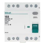 УЗО Dekraft УЗО-03 16А 3P+N тип AC 300 мА 6 кА компактное (14091DEK)