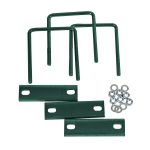 Крепление сетки/секции заборной к столбам 60х60 мм зеленое RAL 6005 (3 шт.)