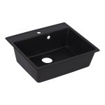 Мойка для кухни Ulgran Forte 58х50х20 см врезная с сифоном кварц уголь