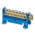 Шина нулевая изолятор Стойка на DIN-рейку EKF PROxima 6х9 мм 8 отверстий синяя (sn0-63-8-sb-r)