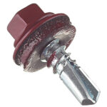 Саморезы кровельные с буром 19х5,5 мм металл-металл красное вино RAL 3005 Daxmer (250 шт.)