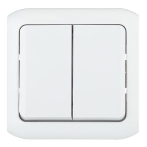 Выключатель Legrand Quteo двухклавишный накладной серый (782332)