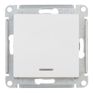 Переключатель Systeme Electric AtlasDesign одноклавишный встраиваемый белый с подсветкой (ATN000163)