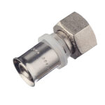 Соединитель прямой Valtec (VTm.222.N.001604) с накидной гайкой 16(пресс) х 1/2 ВР(г)