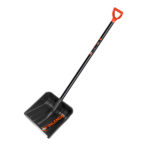 Лопата снеговая Finland пластиковая с деревянным черенком 1420х410 мм (1243Ч)