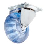 Опора колесная поворотная полиуретан/пластик на площадке 50 мм голубая (1 шт.)