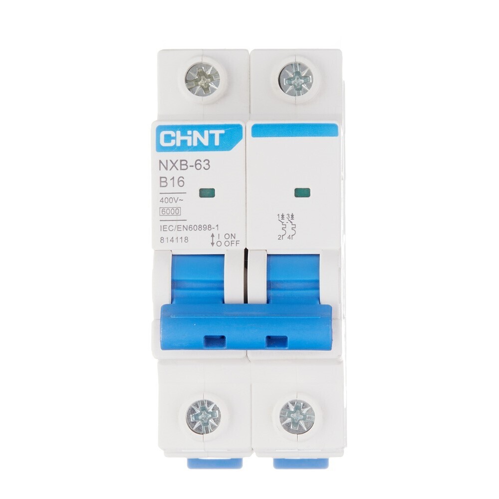 original-34551.jpg Автоматический выключатель модульный Chint NXB-63 2P 16А тип B 6 кА 400 В (814118) — изображение 1