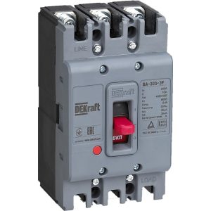 Автоматический выключатель в литом корпусе Dekraft ВА-303 3P 250А тип D 36 кА 415 В (22756DEK)
