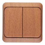 Выключатель Systeme Electric Этюд двухклавишный накладной бук (BA10-002T)