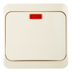Выключатель Systeme Electric Этюд одноклавишный накладной кремовый с подсветкой (BA10-005K)