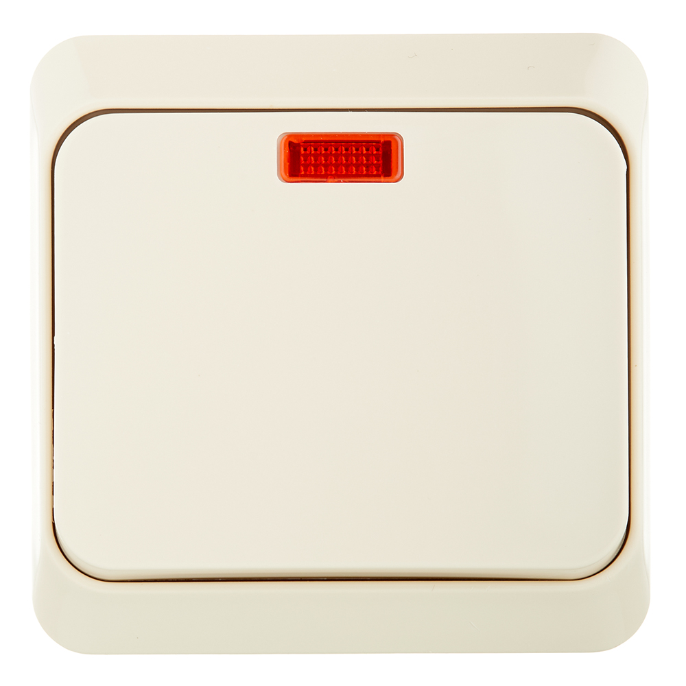 original-35158.jpg Выключатель Systeme Electric Этюд одноклавишный накладной кремовый с подсветкой (BA10-005K) — изображение 1