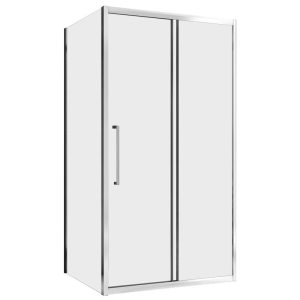 Душевой уголок Abber Schwarzer Diamant хром 100х60х195 см прямоугольник стекло прозрачное 6 мм (AG30100H-S60)