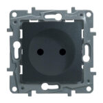 Розетка Legrand Etika встраиваемая антрацит со шторками (672634)