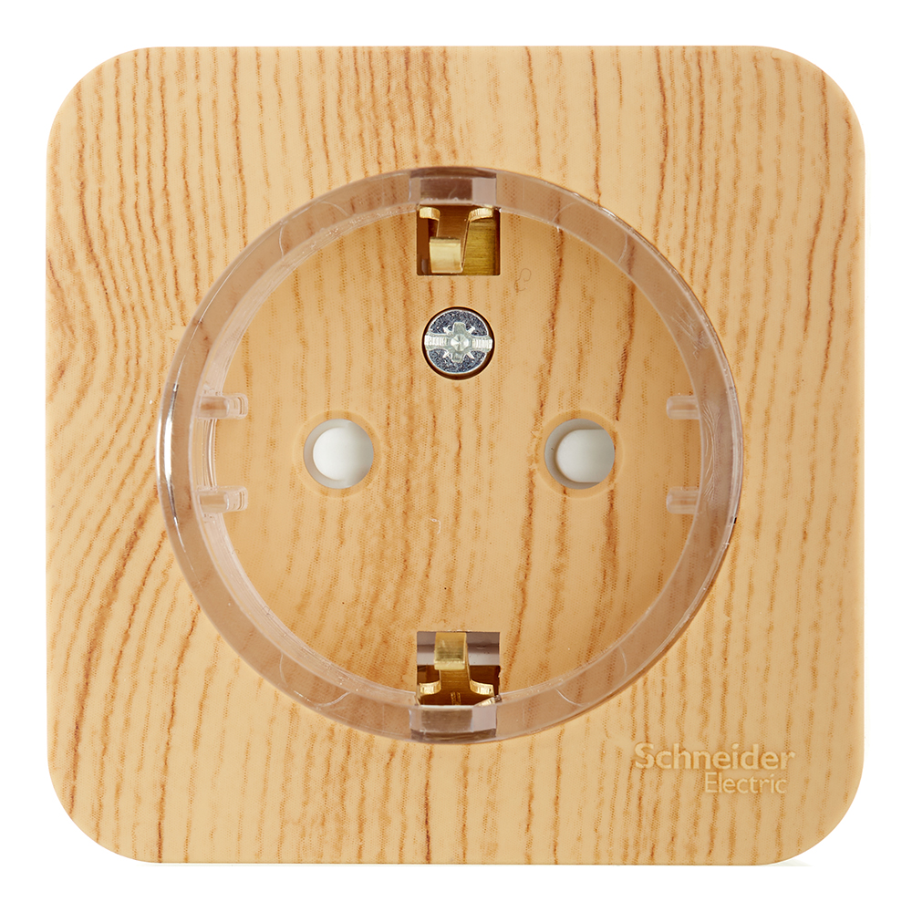 original-35911.jpg Розетка Systeme Electric Blanca накладная ясень со шторками компакт (BLNRA111115) — изображение 1