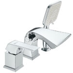 Смеситель на борт ванны Lemark Unit хром однорычажный с лейкой (LM4545C)