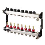 Коллектор для теплого пола Tece 1 ВР(г) х 8 выходов 3/4 НР(ш) ЕК х 1 ВР(г) с расходомерами (77310008)