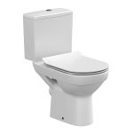 Унитаз-компакт Cersanit City безободковый с горизонтальным выпуском с сиденьем дюропласт микролифт белый (S-KO-CIT011-3/5-COn-S-DL-)