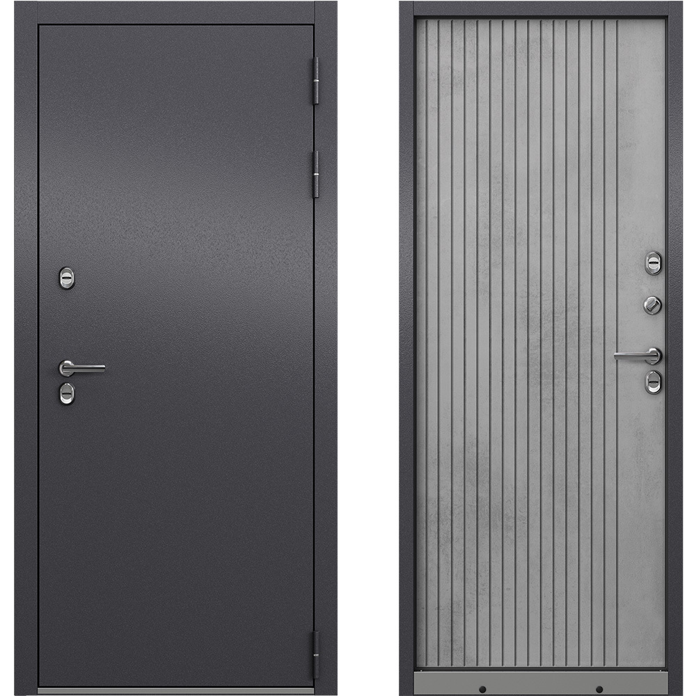 original-36661.jpg Дверь входная с терморазрывом Mastino Дамир правая букле антрацит - бетон серый 960х2050 мм — изображение 1