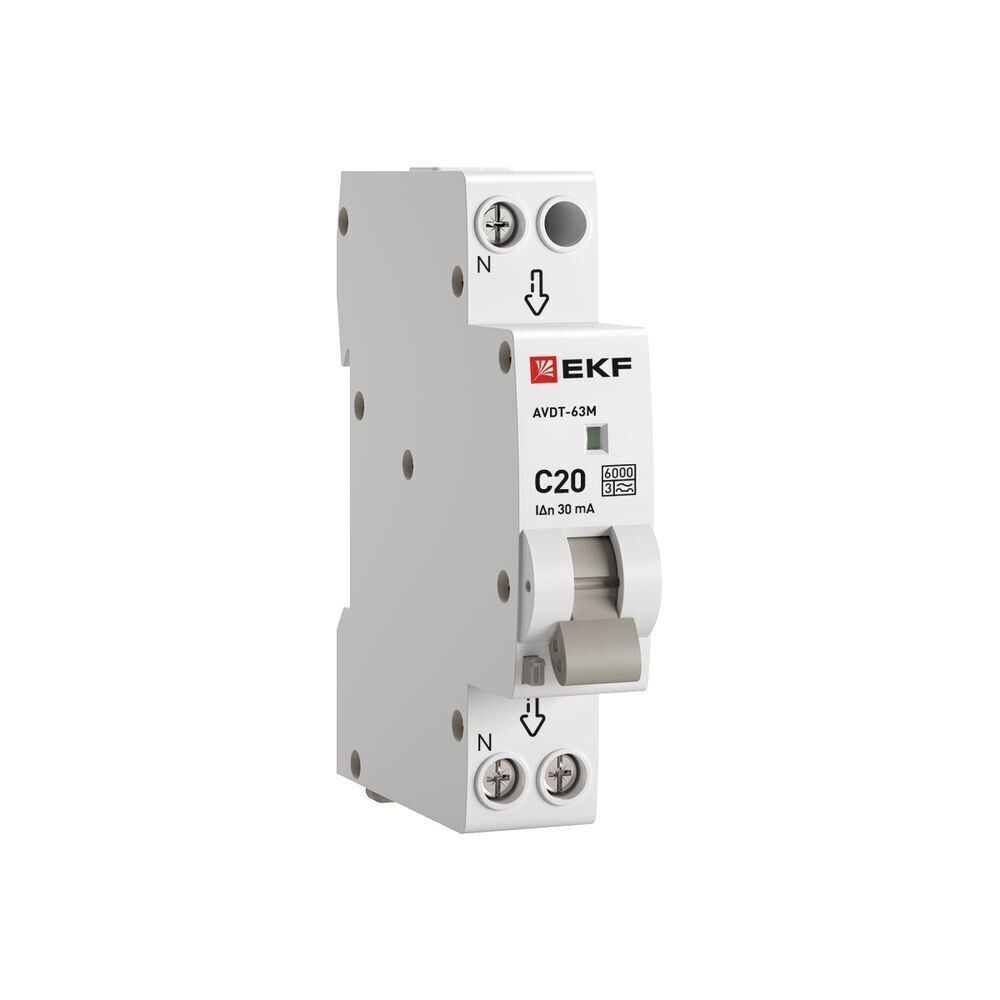 original-3678.jpg Автомат дифференциальный EKF PROxima АВДТ-63M 20А 1P+N тип A 30 мА 6 кА (D636EA20C30) — изображение 1