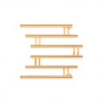 Полотенцесушитель водяной Indigo Zip 500х500 мм фокстрот с боковым подключением 500 мм золото