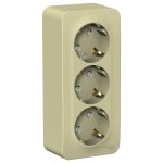 Розетка Systeme Electric Blanca накладная бежевая со шторками (BLNRA011317)