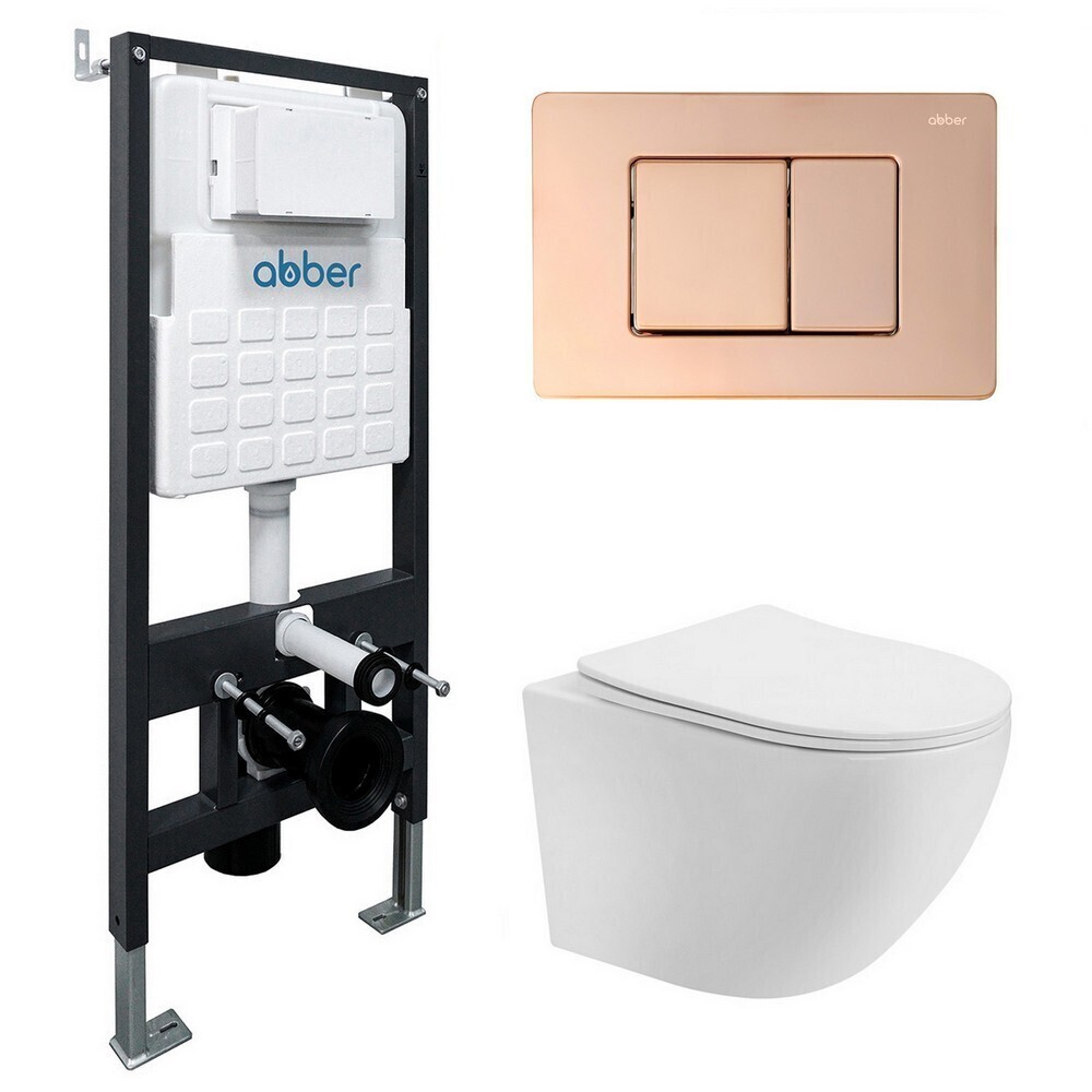 original-37289.jpg Комплект инсталляции Abber с унитазом Bequem с кнопкой розовое золото и сиденьем микролифт (AC1100T-AC0105-AC0120RG) — изображение 1