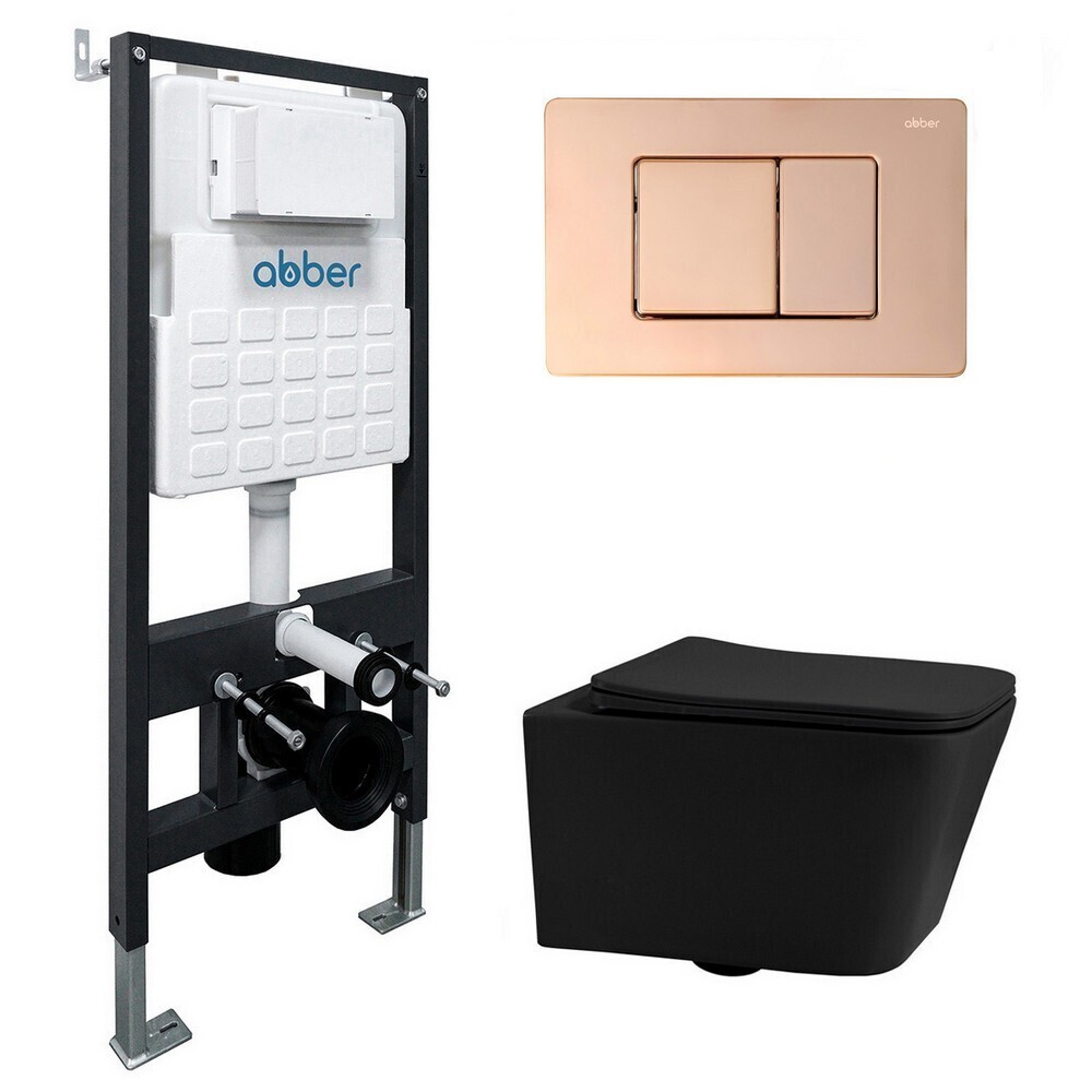 original-37321.jpg Комплект инсталляции Abber с унитазом Rechteck с кнопкой розовое золото и сиденьем микролифт (AC1201MB-AC0105-AC0120RG) — изображение 1