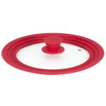 Крышка стеклянная Master House Моника с силиконовым ободом d20/22/24 см красная