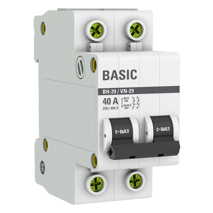original-37463.jpg Выключатель нагрузки EKF Basic ВН-29 2Р 40А 230 В на DIN-рейку (SL29-2-40-bas) — изображение 1