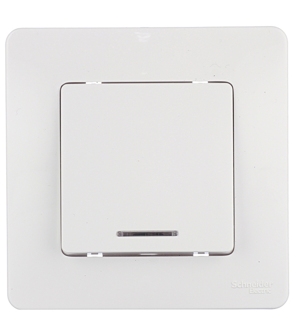 original-377.jpg Выключатель Systeme Electric Blanca одноклавишный встраиваемый белый с подсветкой (BLNVS010111) — изображение 1
