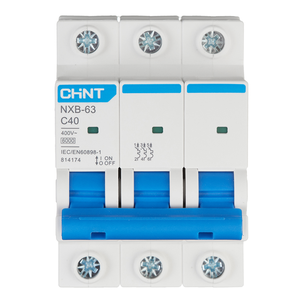 original-4060.jpg Автоматический выключатель модульный Chint NXB-63 3P 40А тип C 6 кА 400 В (814174) — изображение 1
