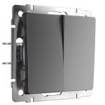 Выключатель Werkel двухклавишный встраиваемый графит матовый (a063098)