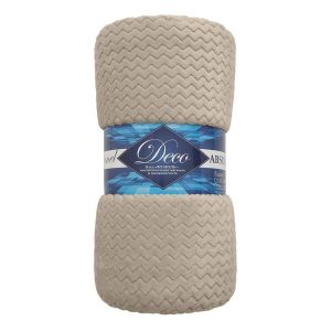 Плед 150х200 см TexRepublic Жаккард микрофибра бежевый