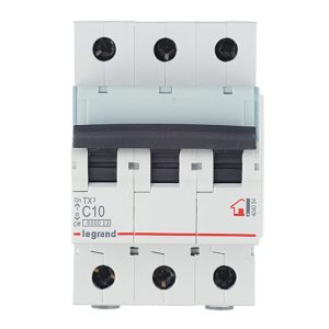 Автоматический выключатель модульный Legrand TX3 3P 10А тип C 6 кА 400 В (404054)