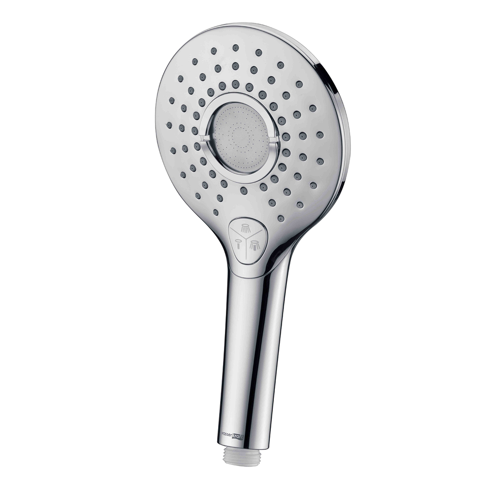 original-4706.jpg Лейка для душа WasserKraft d120 мм 3 режима без шланга пластик хром (A101) — изображение 1