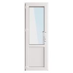 Металлопластиковая дверь VEKA 2050х800 мм алюминиевый порог белая левая стеклопакет